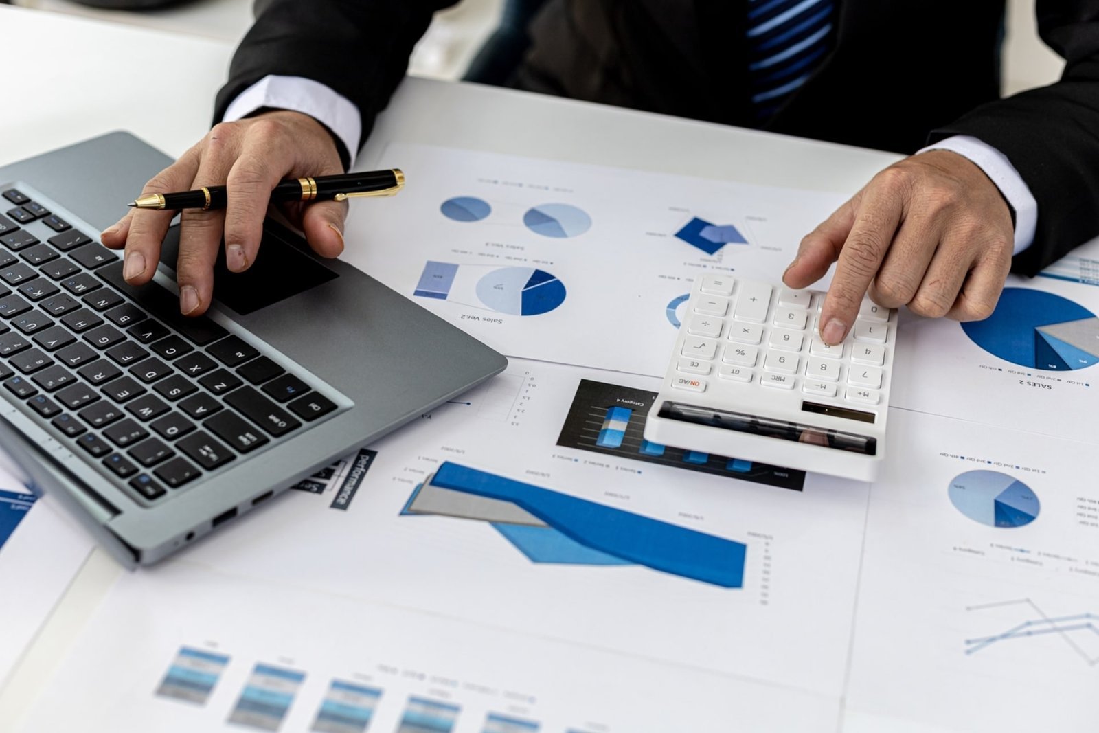 man who calculates what it costs to lease or buy massage chair